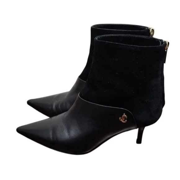 Jimmy Choo Black Suede/LeatherAnkle Booties Women's Size EU 34.5/US 4.5